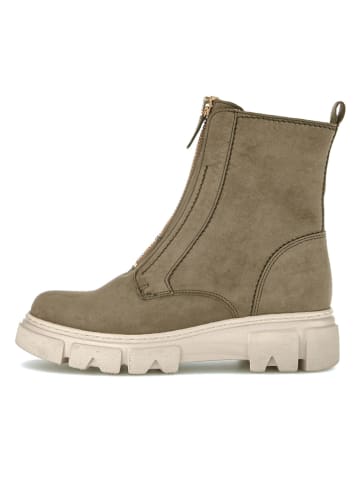 Gabor Leder-Winterstiefeletten in Khaki