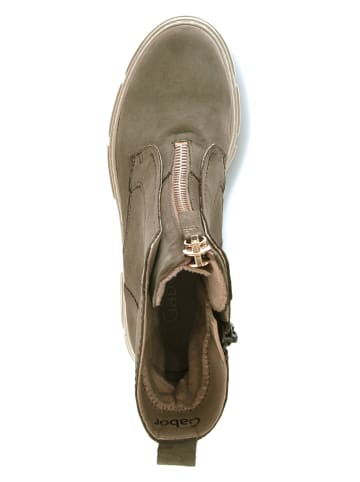 Gabor Leder-Winterstiefeletten in Khaki