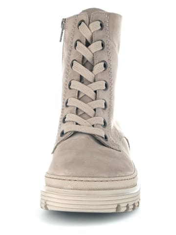 Gabor Skórzane botki w kolorze beżowym