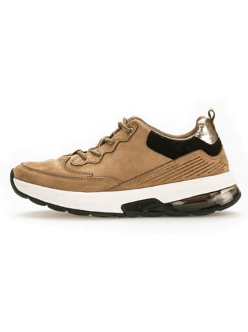 Gabor Leder-Sneakers in Beige/ Schwarz