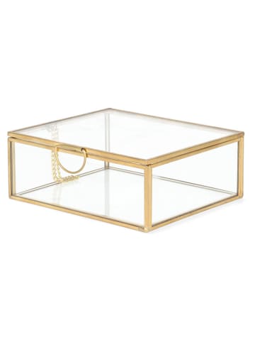 Homla Schmuckkästchen "Grazia" in Transparent/ Gold - (B)13 x (H)5 x (T)11 cm