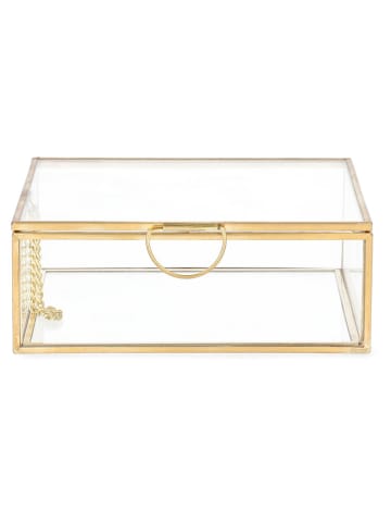 Homla Schmuckkästchen "Grazia" in Transparent/ Gold - (B)13 x (H)5 x (T)11 cm