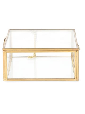 Homla Schmuckkästchen "Grazia" in Transparent/ Gold - (B)13 x (H)5 x (T)11 cm