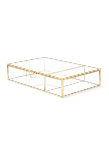 Homla Schmuckkästchen "Grazia" in Transparent/ Gold - (B)23 x (H)8 x (T)15 cm