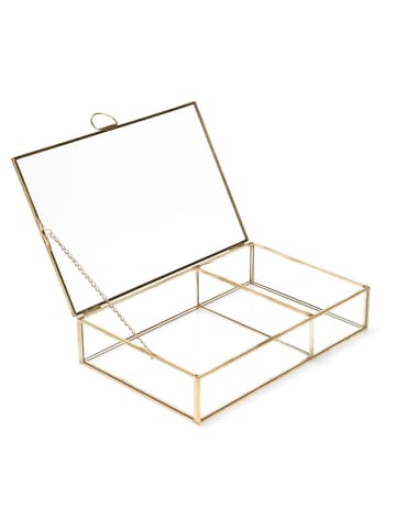 Homla Schmuckkästchen "Grazia" in Transparent/ Gold - (B)23 x (H)8 x (T)15 cm