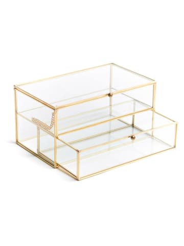 Homla Sieradenkast "Grazia" kleurloos/goudkleurig - (B)21 x (H)12 x (D)10 cm