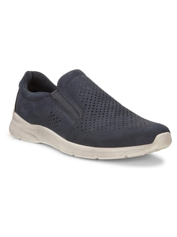 Ecco Leren instappers "Irving Navy" donkerblauw