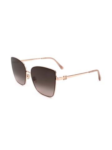 Jimmy Choo Damskie okulary przeciwsłoneczne w kolorze złoto-ciemnobrązowym