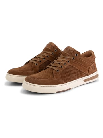 TRAVELIN' Leder-Sneakers "Oakham" in Hellbraun