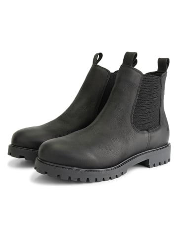 TRAVELIN' Leren chelseaboots "Risor" zwart
