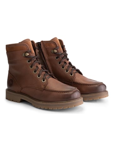 TRAVELIN' Leder-Boots "Storasund" in Hellbraun