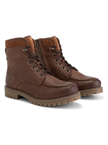 TRAVELIN' Leder-Boots "Storasund" in Hellbraun