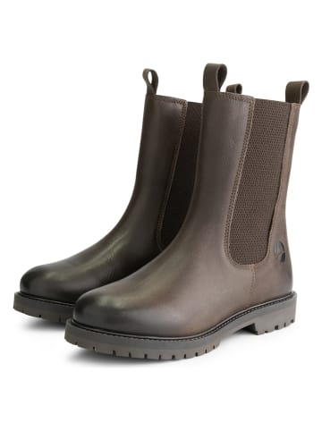 TRAVELIN' Leren chelseaboots "Suldal" bruin