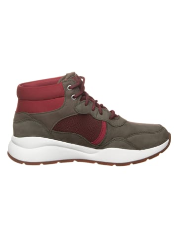 Timberland Leren boots "Boroughs" kaki/rood