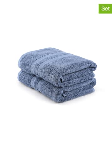 Elizabed 2-delige set: badhanddoeken blauw