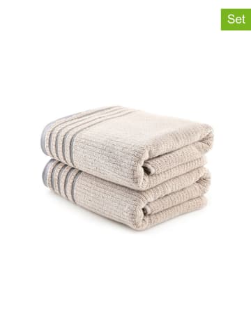 Elizabed 2-delige set: badhanddoeken beige