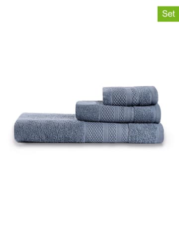 Elizabed 3-delige badhanddoekenset blauw