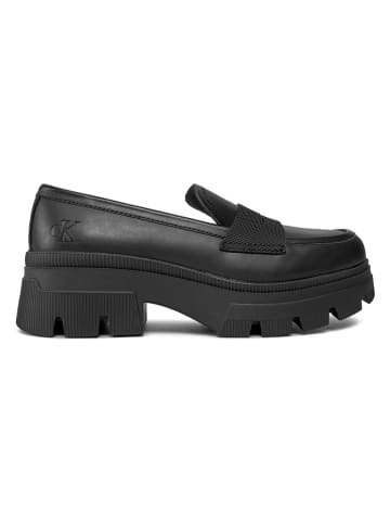 CALVIN KLEIN JEANS Leder-Mokassins in Schwarz