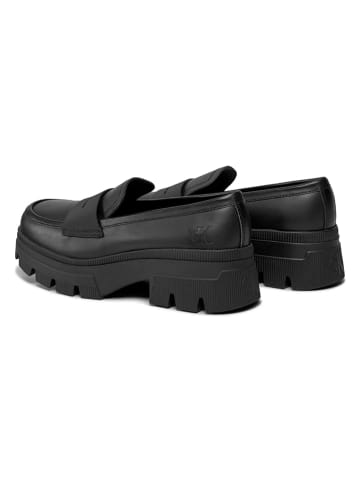 CALVIN KLEIN JEANS Leder-Mokassins in Schwarz