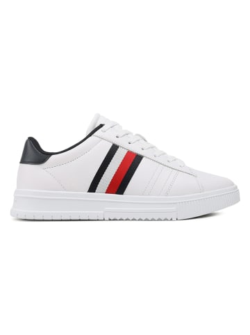 Tommy Hilfiger Shoes Leder-Sneakers in Weiß/ Schwarz