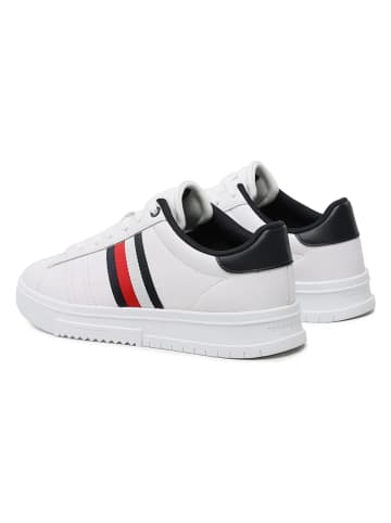 Tommy Hilfiger Shoes Leder-Sneakers in Weiß/ Schwarz