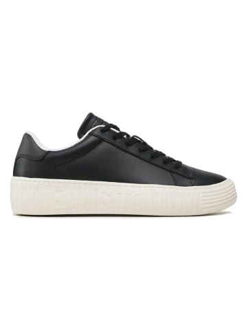 Tommy Hilfiger Shoes Leder-Sneakers in Schwarz/ Weiß