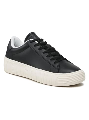 Tommy Hilfiger Shoes Leder-Sneakers in Schwarz/ Weiß