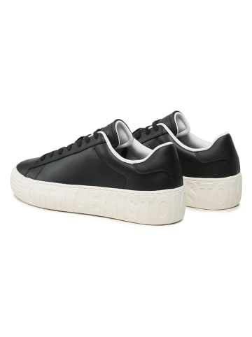 Tommy Hilfiger Shoes Leder-Sneakers in Schwarz/ Weiß