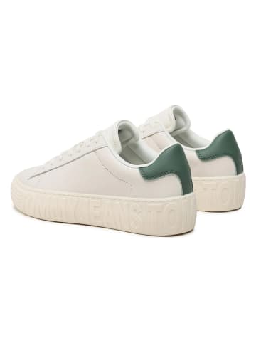 Tommy Hilfiger Shoes Leder-Sneakers in Creme/ Grün
