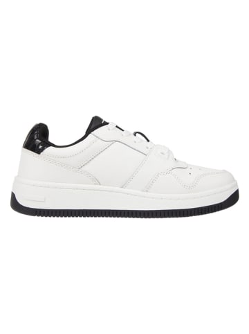 Tommy Hilfiger Shoes Leder-Sneakers in Weiß/ Schwarz