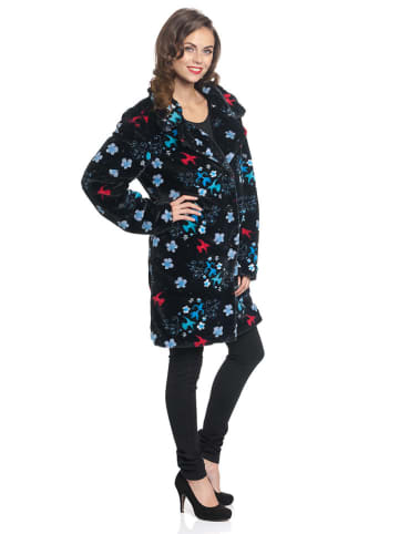 Pussy Deluxe Übergangsmantel in Schwarz/ Hellblau
