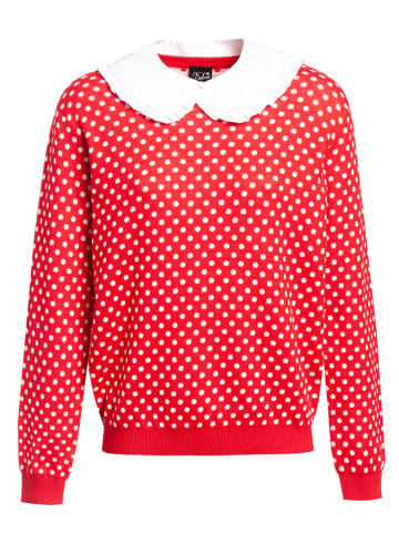 Pussy Deluxe Pullover "Chic Dotties" in Rot/ Weiß