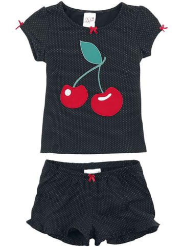 Pussy Deluxe Pyjama "Dotties & Cherry" in Schwarz