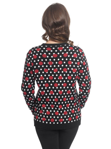 Pussy Deluxe Sweatshirt "Mixed Dotties" in Schwarz/ Rot/ Weiß