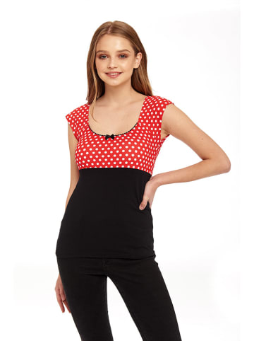 Pussy Deluxe Shirt in Rot/ Schwarz