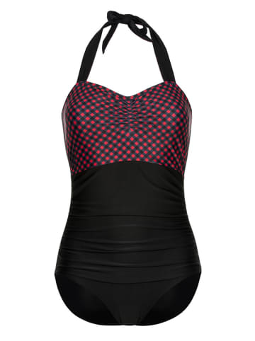 Pussy Deluxe Badeanzug "Roxy" in Schwarz/ Rot