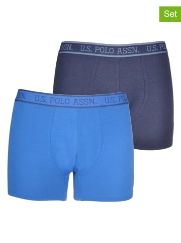 U.S. Polo Assn. 2er-Set: Boxershorts in Dunkelblau/ Blau
