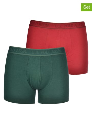 U.S. Polo Assn. 2er-Set: Boxershorts in Rot/ Grün