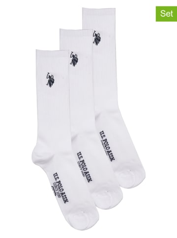 U.S. Polo Assn. 3er-Set: Socken in Weiß