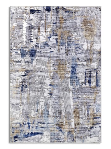 Elle Decoration Laagpolig tapijt "Malard" wit/donkerblauw/beige