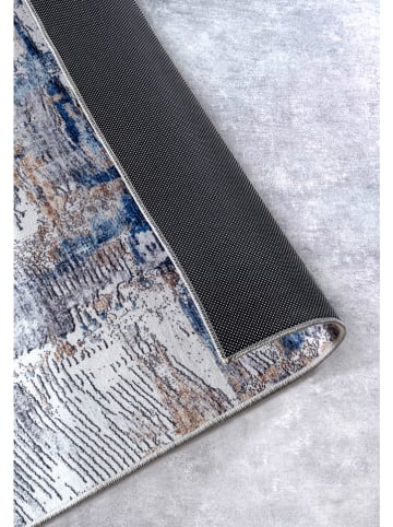 Elle Decoration Laagpolig tapijt "Malard" wit/donkerblauw/beige