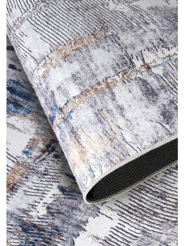 Elle Decoration Laagpolig tapijt "Malard" wit/donkerblauw/beige