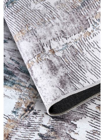 Elle Decoration Kurzflor-Teppich "Malard" in Weiß/ Blau/ Gold