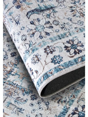 Elle Decoration Kurzflor-Teppich "Saveh" in Blau/ Creme