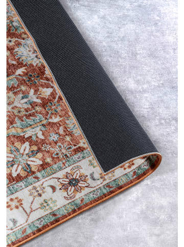 Elle Decoration Laagpolig tapijt "Saveh" rood/crème