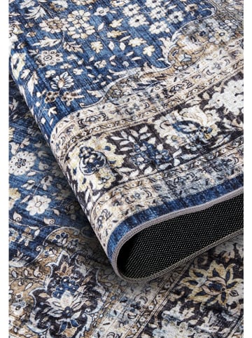freundin HOME COLLECTION Kurzflor-Teppich "Asya" in Dunkelblau/ Creme