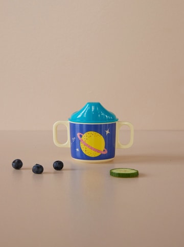 Rice Kinderdrinkbeker "Galaxy" blauw - (H)6,5 x Ø 7,5 cm