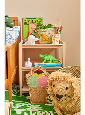 Rice Decoratief ledobject "Dino" wit/groen - (B)7 x (H)11,5 cm