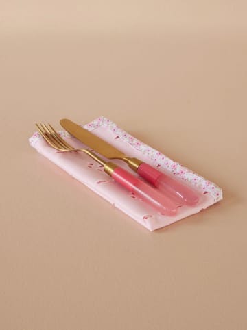 Rice 2er-Set: Tischservietten in Rosa - (L)40 x (B)40 cm