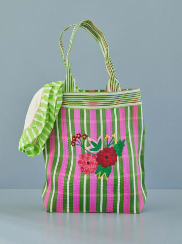 Rice Shopper in Rosa/ Grün - (B)40 x (H)40 cm